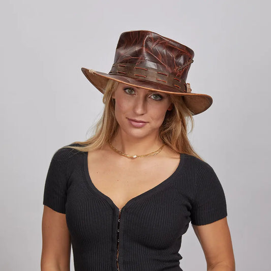 Jiminy | Womens Brown Leather Top Hat