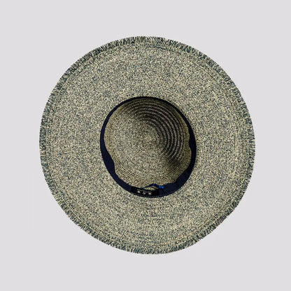 Joy | Womens Sewn Paper Braid Sun Hat with Fringe Edge