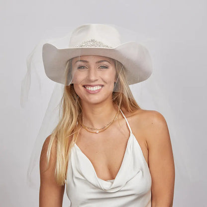 Juliet | Womens Felt Cowgirl Hat with Veil