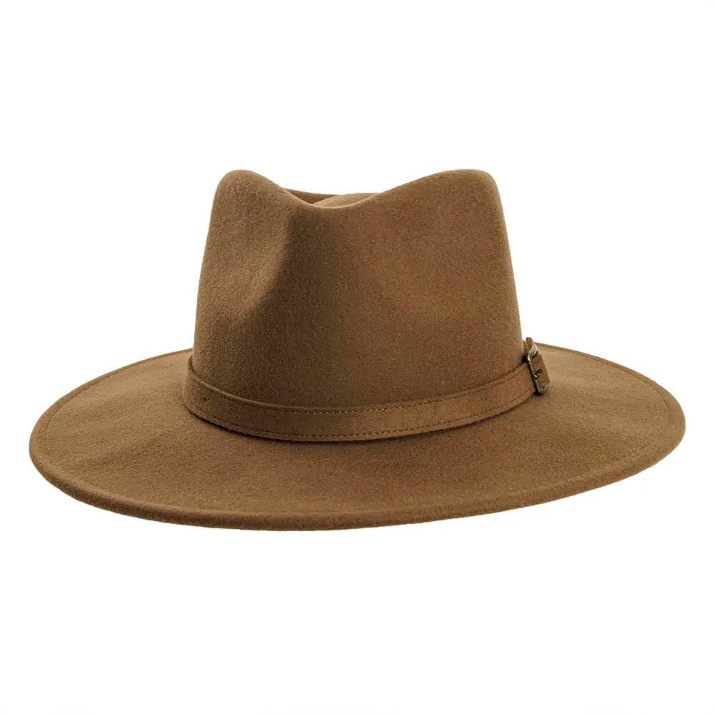 Lassen Brown Felt Fedora Front View