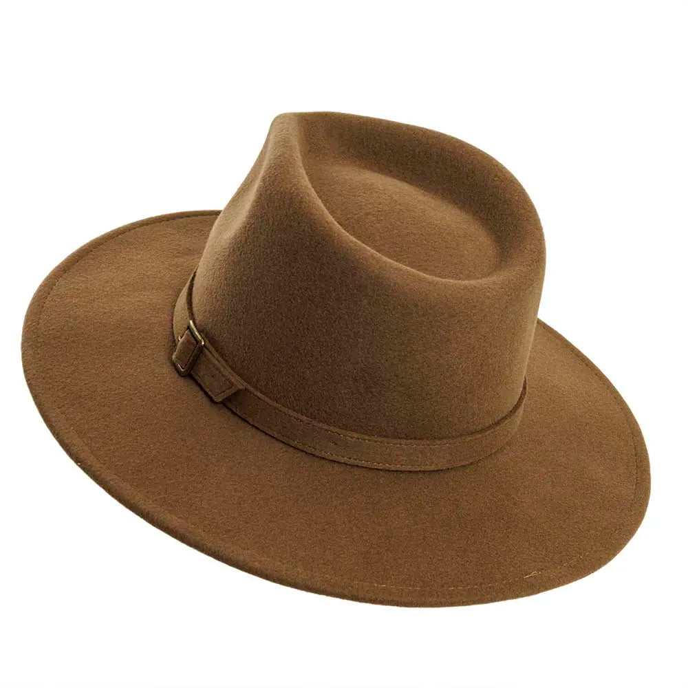 Lassen Brown Felt Fedora Angled View