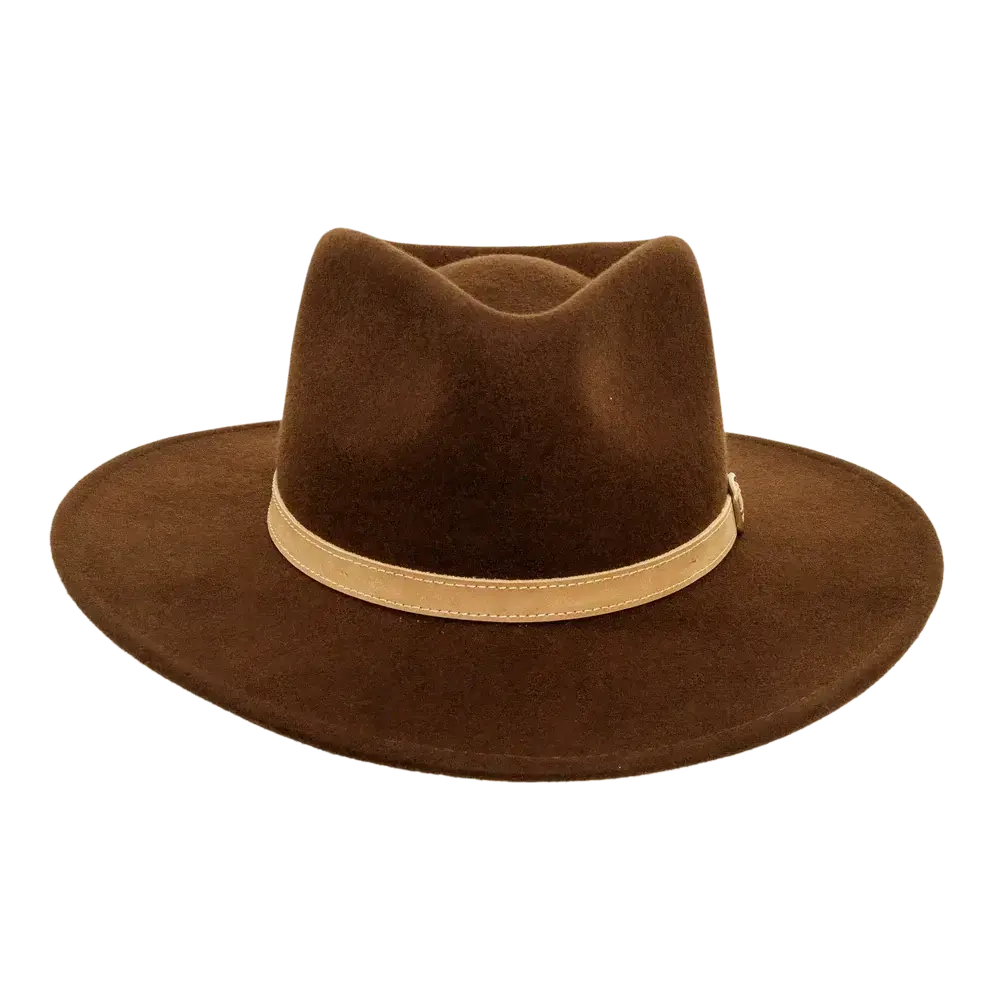 Lassen Brown Felt Outback Hat Front View