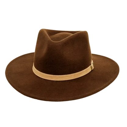 Lassen Brown Felt Outback Hat Front View