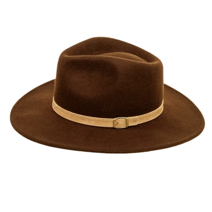 Lassen Brown Felt Outback Hat Side View