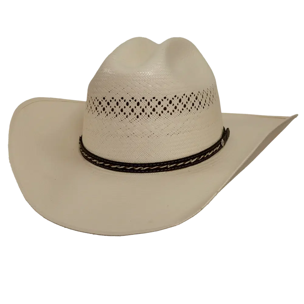 lasso ivory straw cowboy hat front view