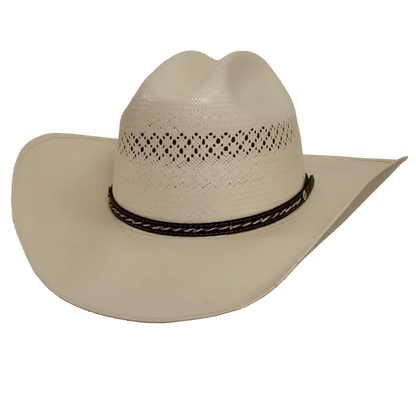 lasso ivory straw cowboy hat front view