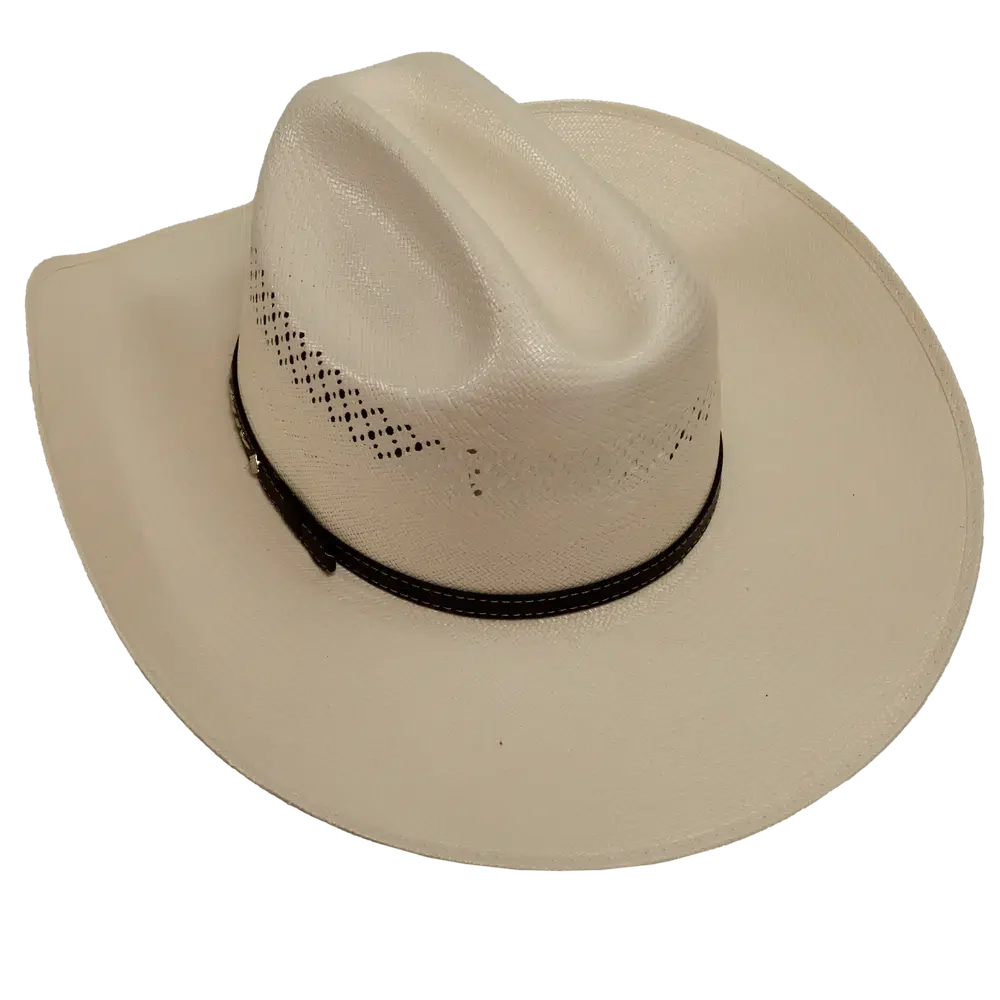 lasso ivory straw cowboy hat back view