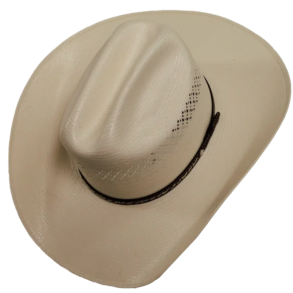 lasso ivory straw cowboy hat angled view