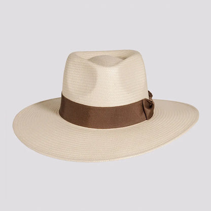 Lennox | Womens Ivory Glazed Toyo Straw Outback Wide Brim Sun Hat
