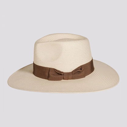 Lennox | Womens Ivory Glazed Toyo Straw Outback Wide Brim Sun Hat