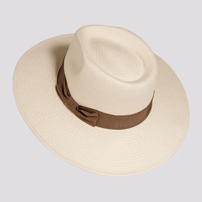 Lennox | Womens Ivory Glazed Toyo Straw Outback Wide Brim Sun Hat