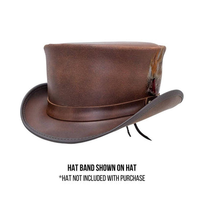 LT Brown Leather Band with feather on the sideby American Hat Makers