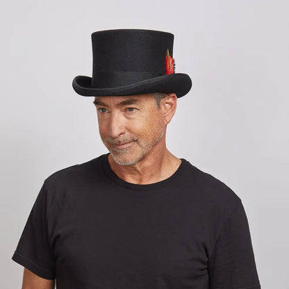 Majestic | Mens Wool Top Hat with Carriage Hat Band