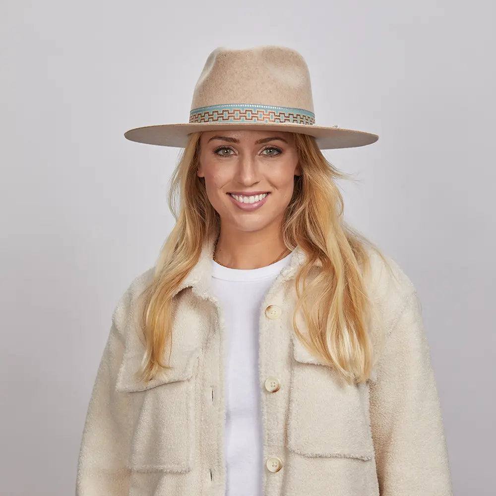 Maldives Moon | Womens Wide Brim Felt Fedora Hat