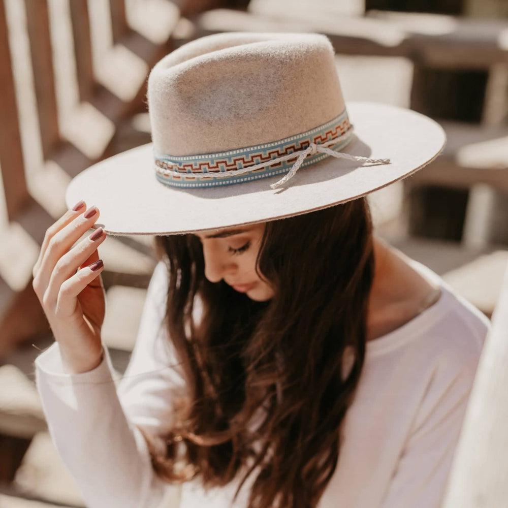 Maldives Moon Oatmeal Wide Brim Felt Fedora by American Hat Makers