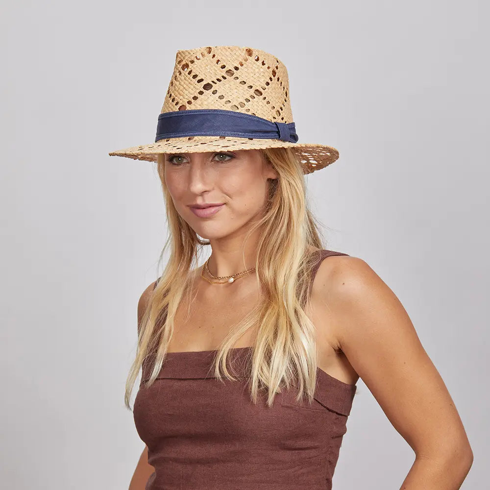 Markie | Womens Straw Fedora Hat