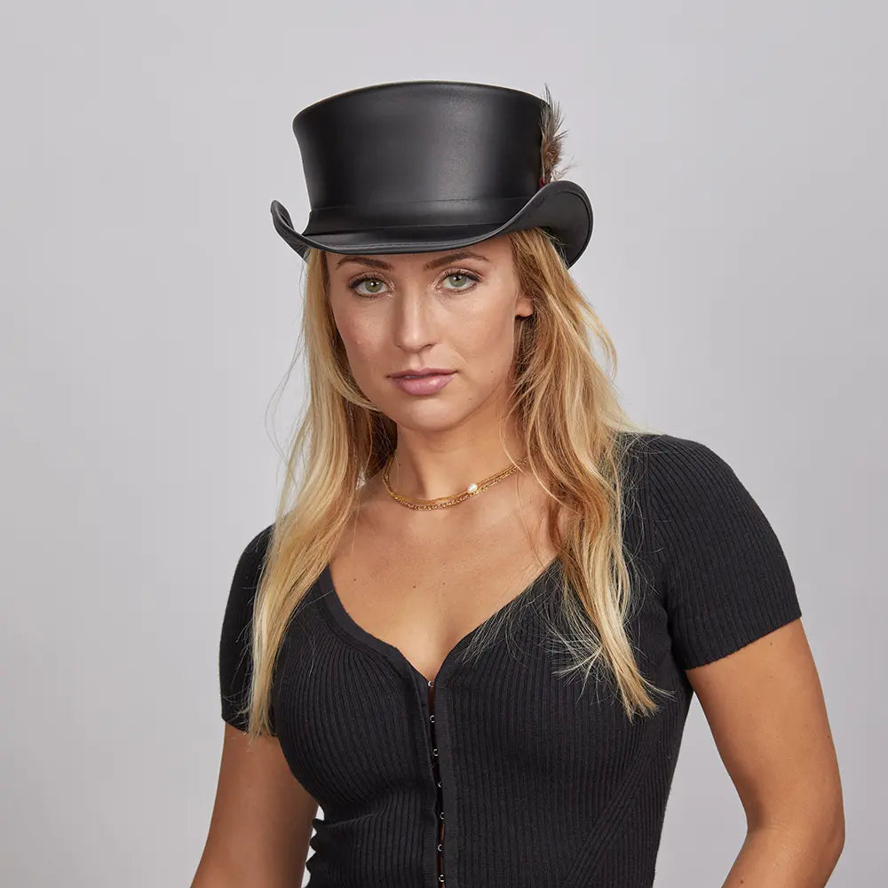 Marlow LT | Womens Leather Top Hat with LT Hat Band