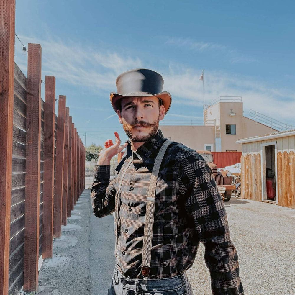 Unbanded Brown Marlow Top Hat by American Hat Makers