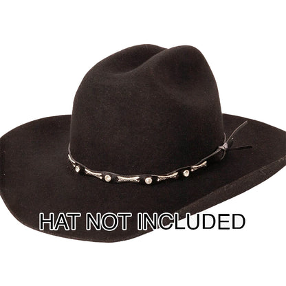 Memphis | Black Leather Hat Band with Southwestern Print