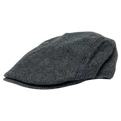 Mikey Charcoal Plaid Flat Cap Newsboy by American Hat Makers