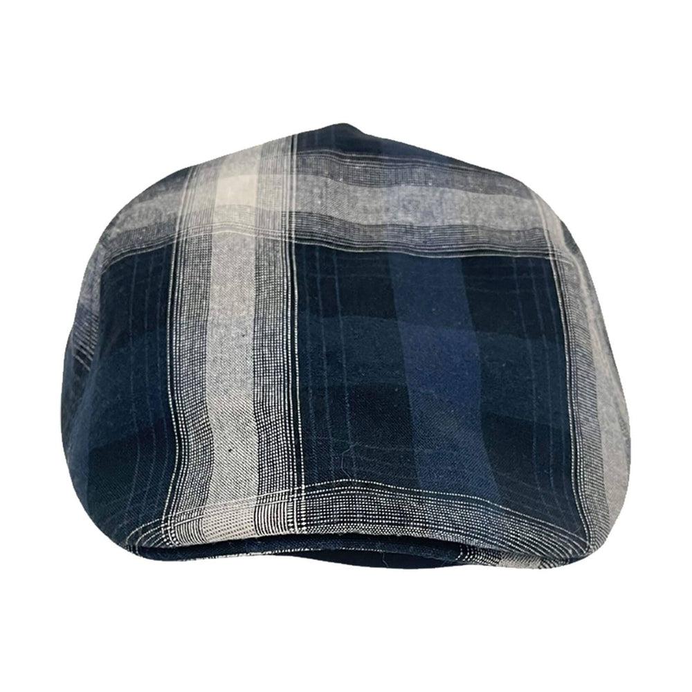 Mikey Navy Plaid Flat Cap Newsboy by American Hat Makers