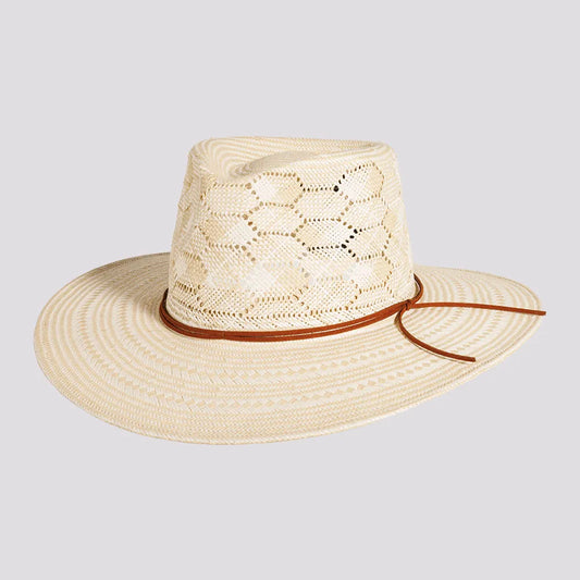 Mira | Mens Ivory Glazed Two Tone Toyo Straw Outback Hat