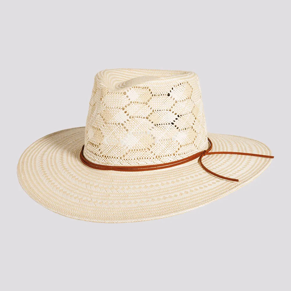 Mira | Mens Ivory Glazed Two Tone Toyo Straw Outback Hat