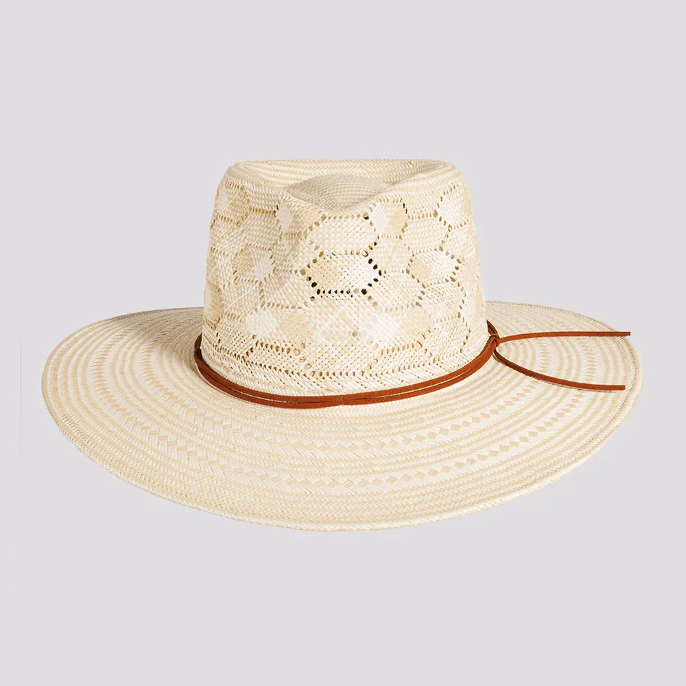 Mira | Mens Ivory Glazed Two Tone Toyo Straw Outback Hat