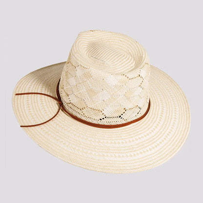 Mira | Womens Ivory Glazed Two Tone Toyo Straw Outback Hat