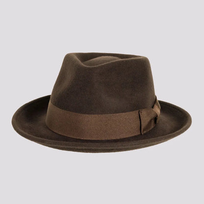 Newark | Mens Crushable Wool Felt Teardrop Fedora Hat
