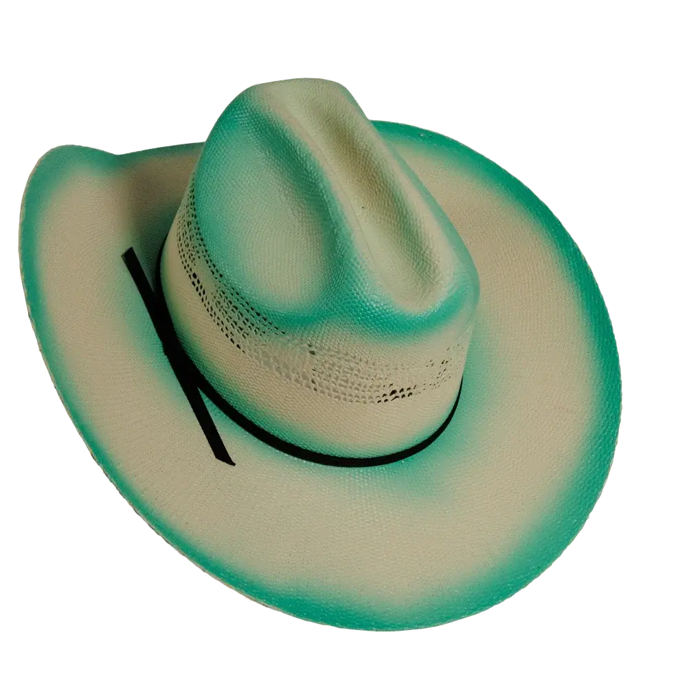 olivia womens turquoise straw cowboy hat rear