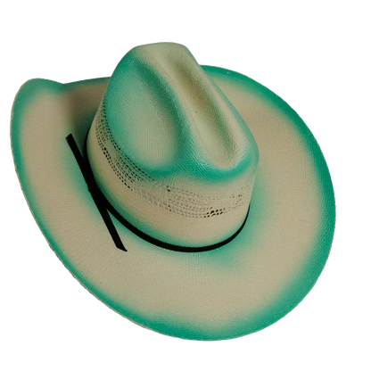 olivia womens turquoise straw cowboy hat rear