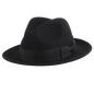 Pablo Black Felt Fedora Side View