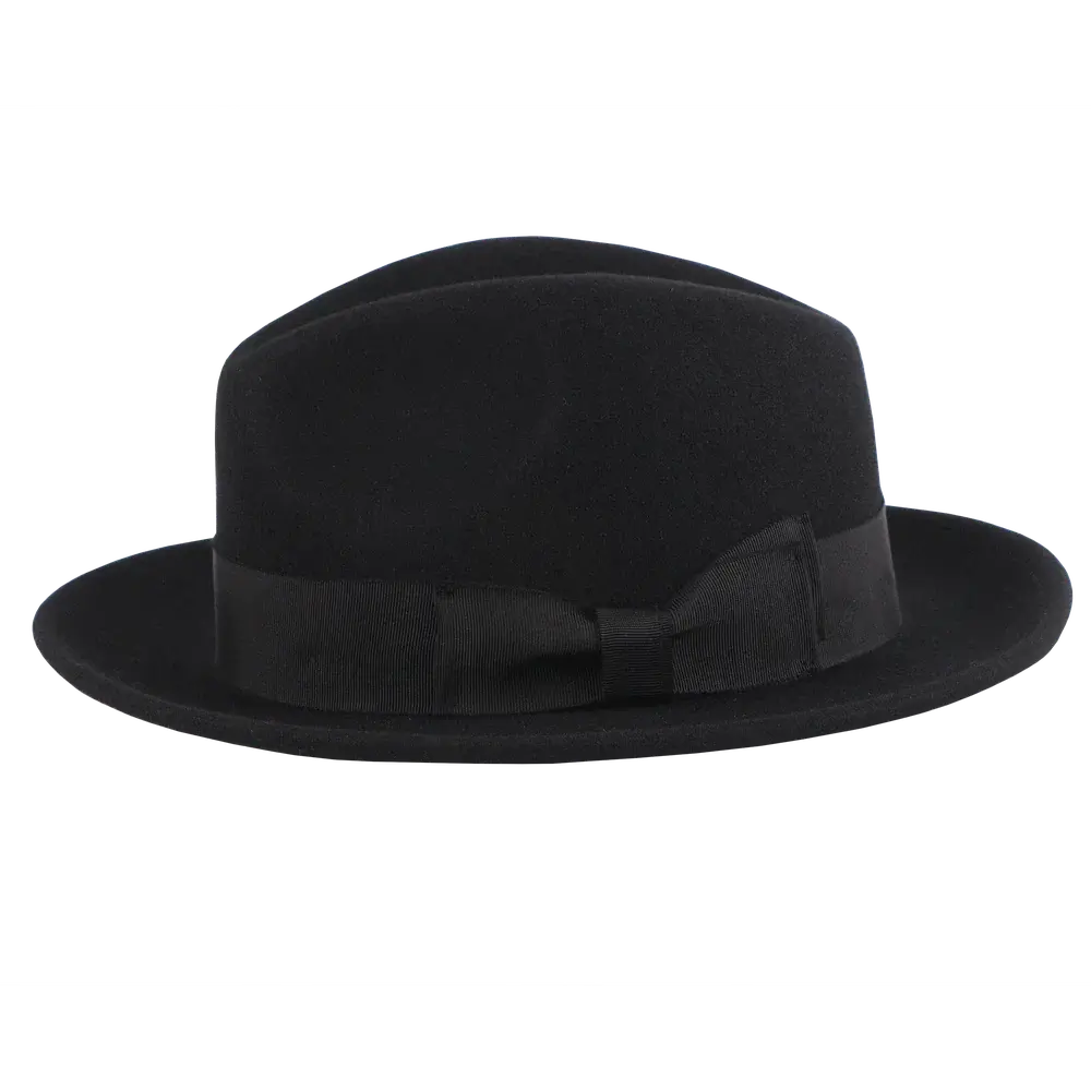 Pablo Womens Black Felt Fedora Side View