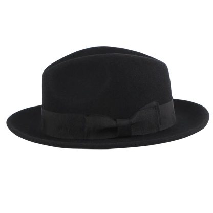 Pablo Womens Black Felt Fedora Side View