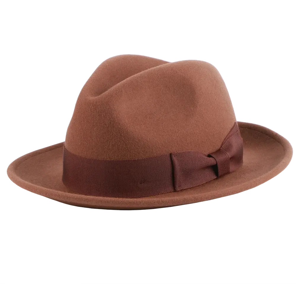 Pablo Brown Felt Fedora Side View