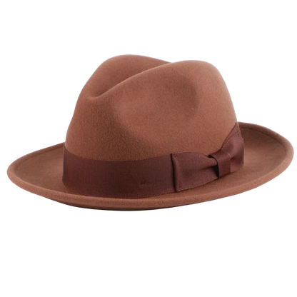 Pablo Brown Felt Fedora Side View