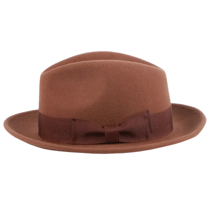 Pablo Brown Felt Fedora Side View