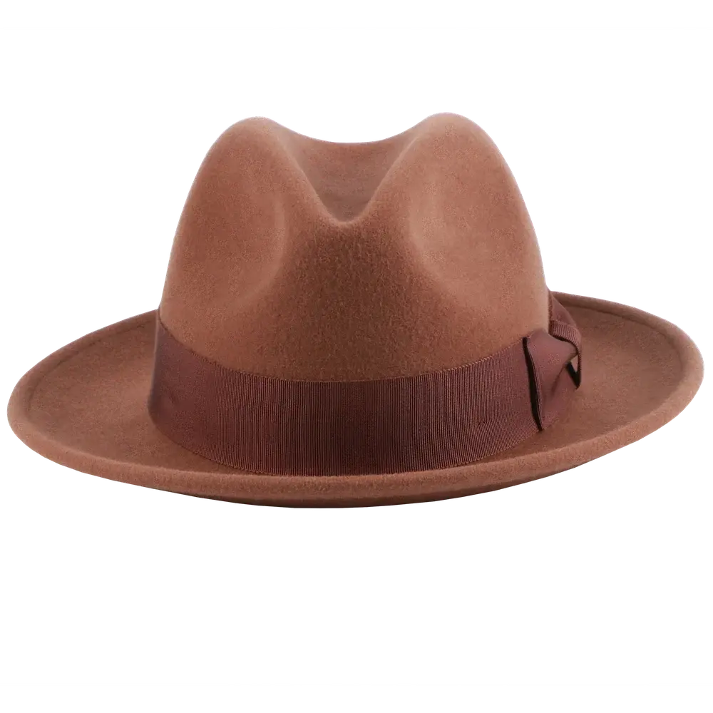 Pablo Brown Felt Fedora Front View