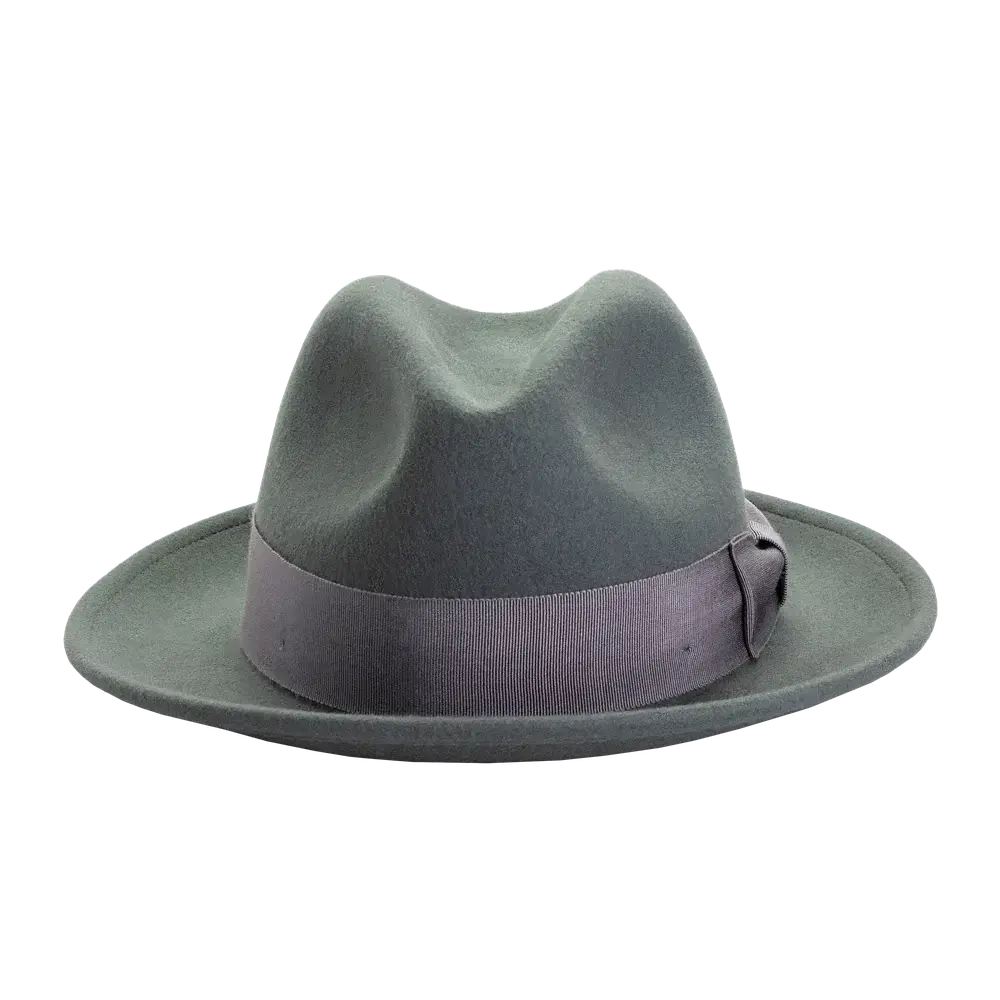 Pablo Grey Felt Fedora Front View