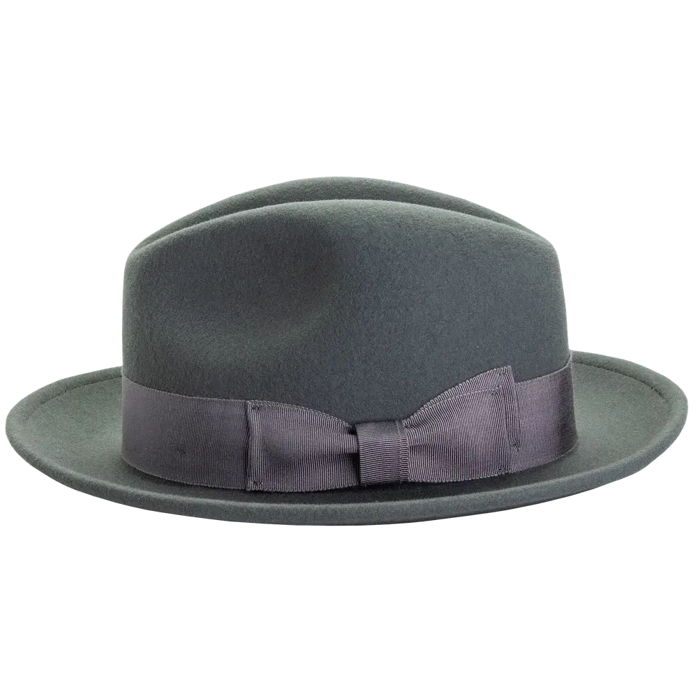 Pablo Mens Grey Felt Fedora Side View