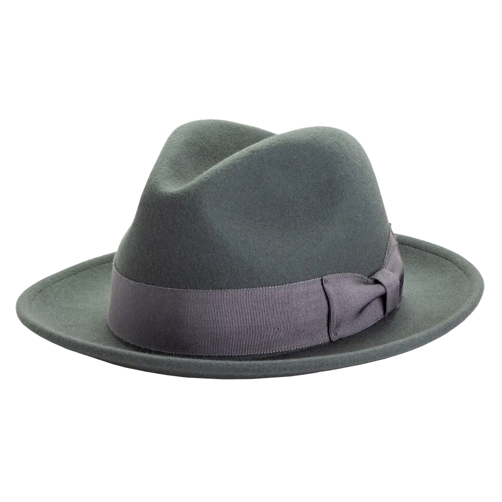 Pablo Grey Felt Fedora Side View