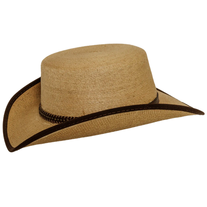 Palma Mens Natural Straw Cowboy Angled Side View