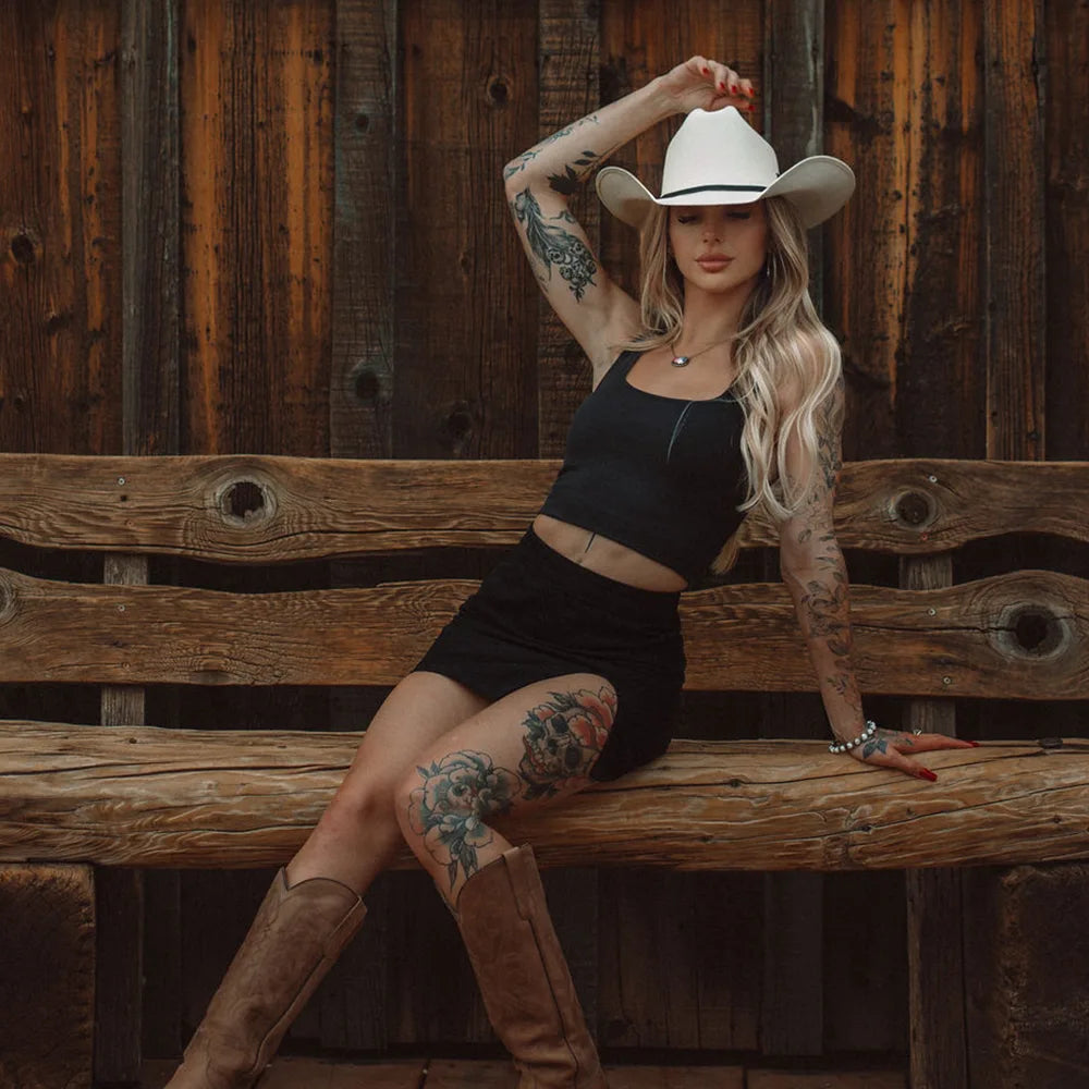 Pioneer | Womens Canvas Cotton Western Cowgirl Hat