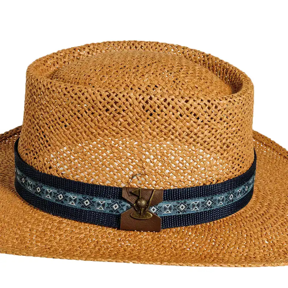 Links | Womens Tan Toyo Straw Gambler Sun Hat Pre-Pack