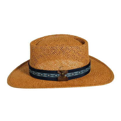 Links | Womens Tan Toyo Straw Gambler Sun Hat Pre-Pack