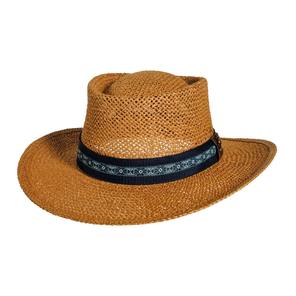Links | Womens Tan Toyo Straw Gambler Sun Hat Pre-Pack