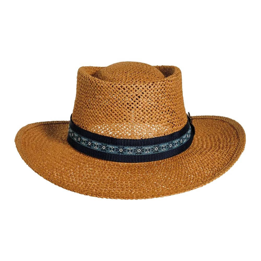 Links | Womens Tan Toyo Straw Gambler Sun Hat Pre-Pack