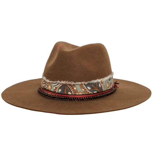 ramble brown fedora hat angled view