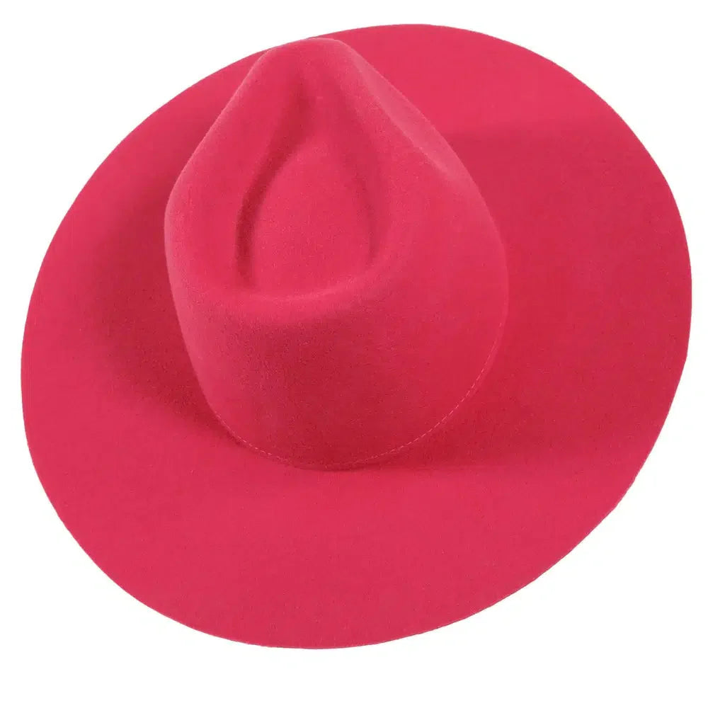 rancher pink fedora felt top view